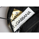 Dolce & Gabbana Black Logo Tape Polyamide School Travel Backpack Bag BAG4389
