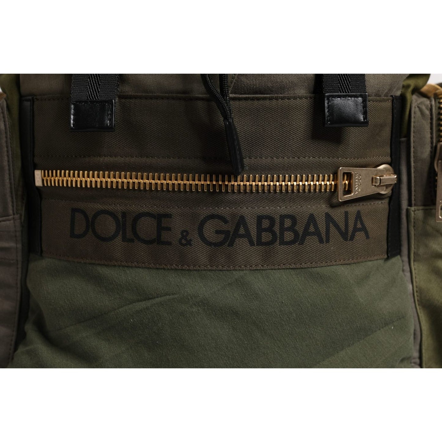 Dolce & Gabbana Military Green Patchwork Travel Backpack Bag BAG4452