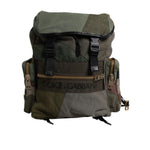 Dolce & Gabbana Military Green Patchwork Travel Backpack Bag BAG4453
