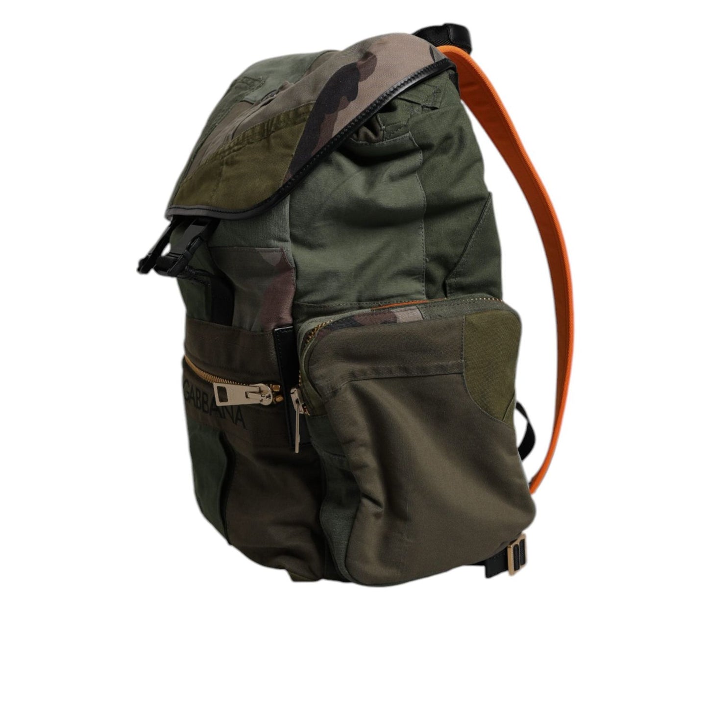 Dolce & Gabbana Military Green Patchwork Travel Backpack Bag BAG4474