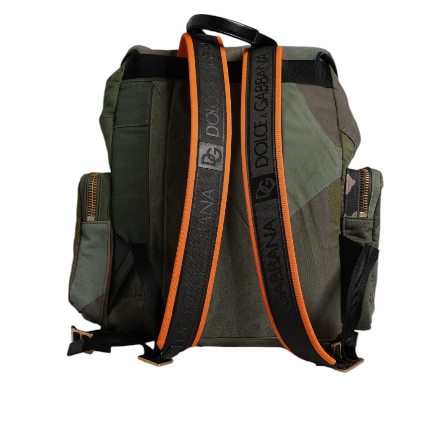 Dolce & Gabbana Military Green Patchwork Travel Backpack Bag BAG4474