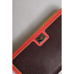Dolce & Gabbana Brown Textured Leather Zip Around Continental Wallet BAG4266