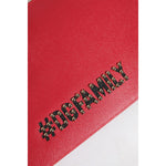 Dolce & Gabbana Red #DGFamily Embellished Leather Clutch Bag BAG4284