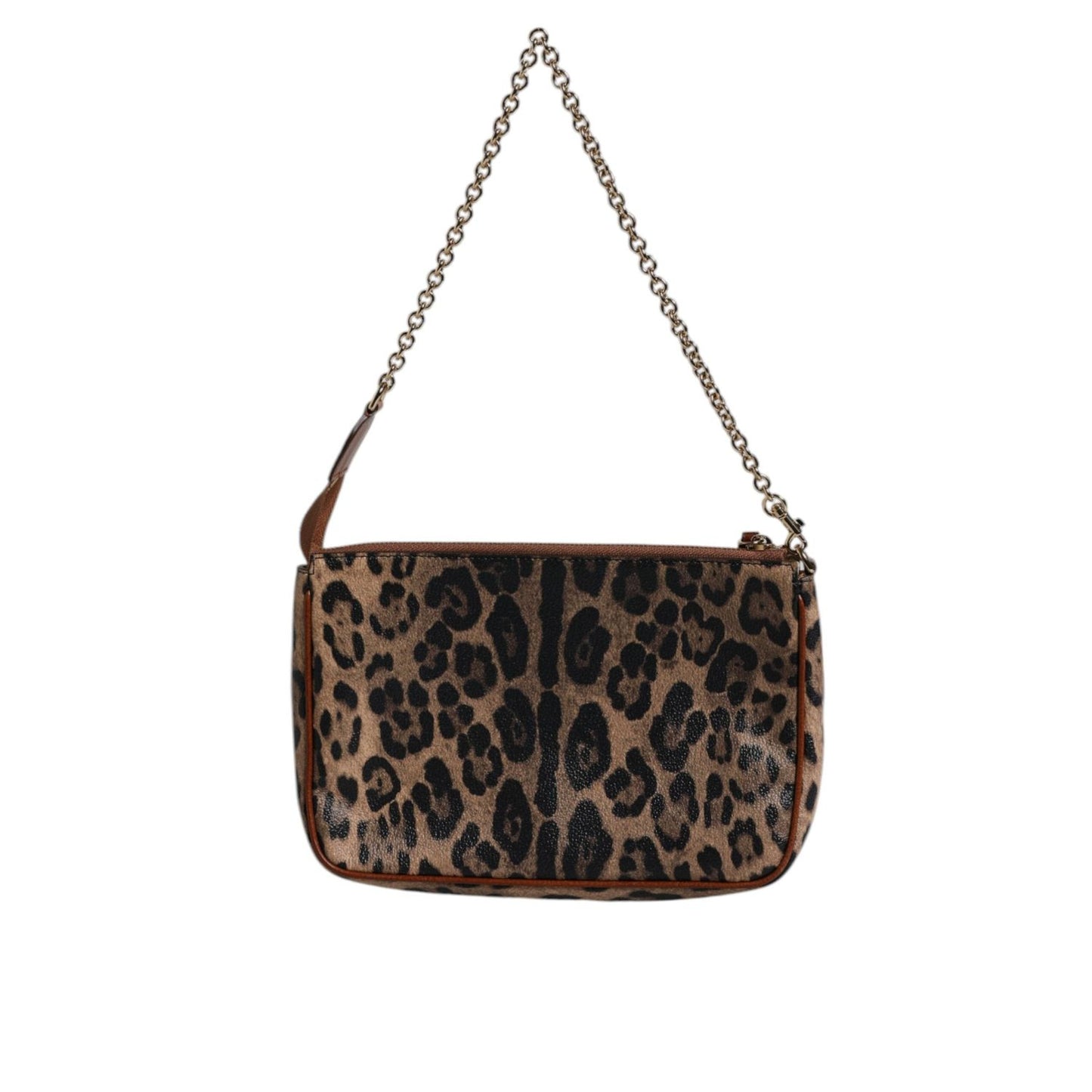 Dolce & Gabbana Brown Leopard Leather Shoulder Chain Strap Bag BAG4312
