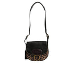 Dolce & Gabbana Black Brown Leopard Leather Shoulder Strap Bag BAG4326
