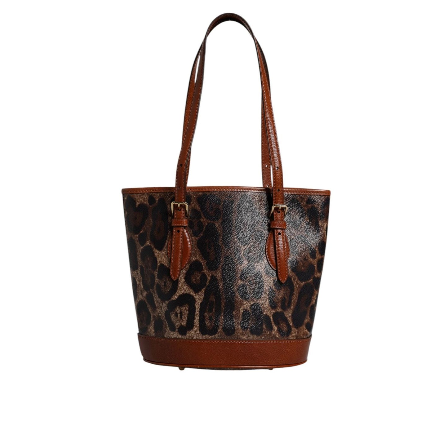 Dolce & Gabbana Brown Leopard Leather Shoulder Strap Tote Bag BAG4327