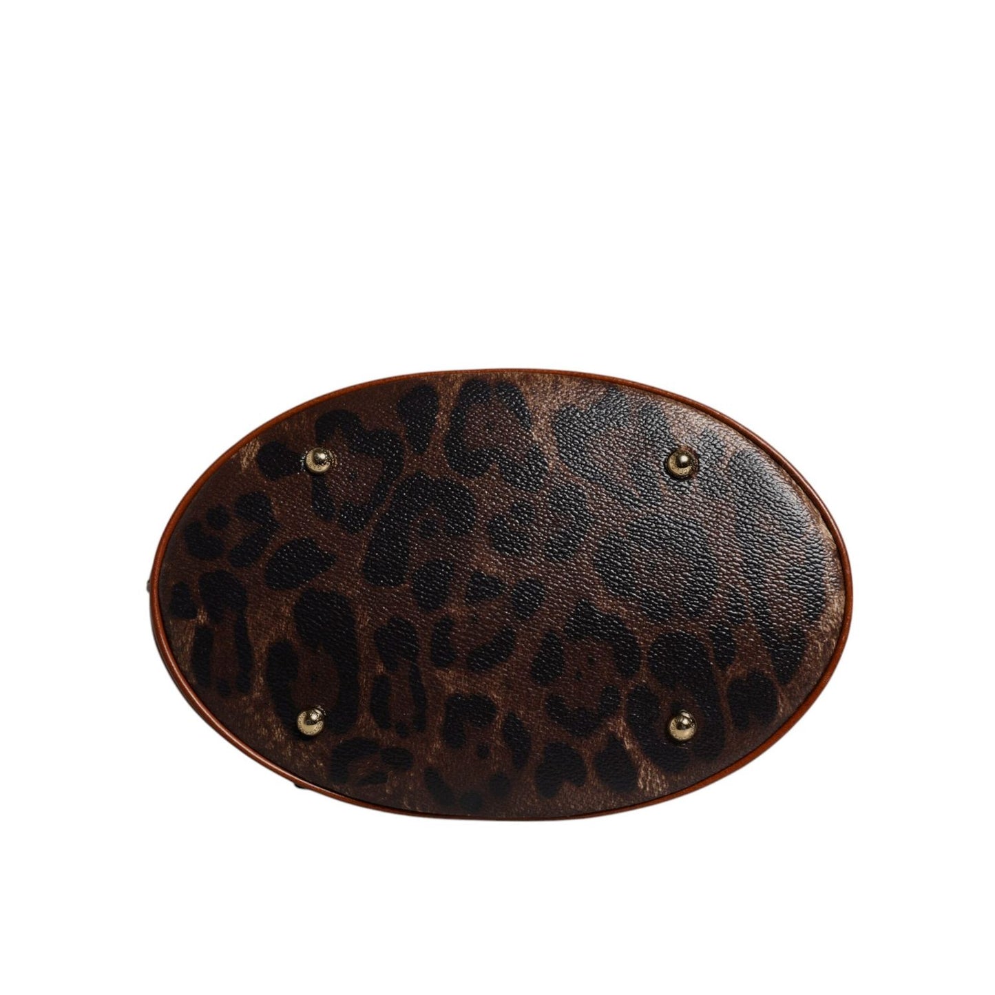Dolce & Gabbana Brown Leopard Leather Shoulder Strap Tote Bag BAG4327