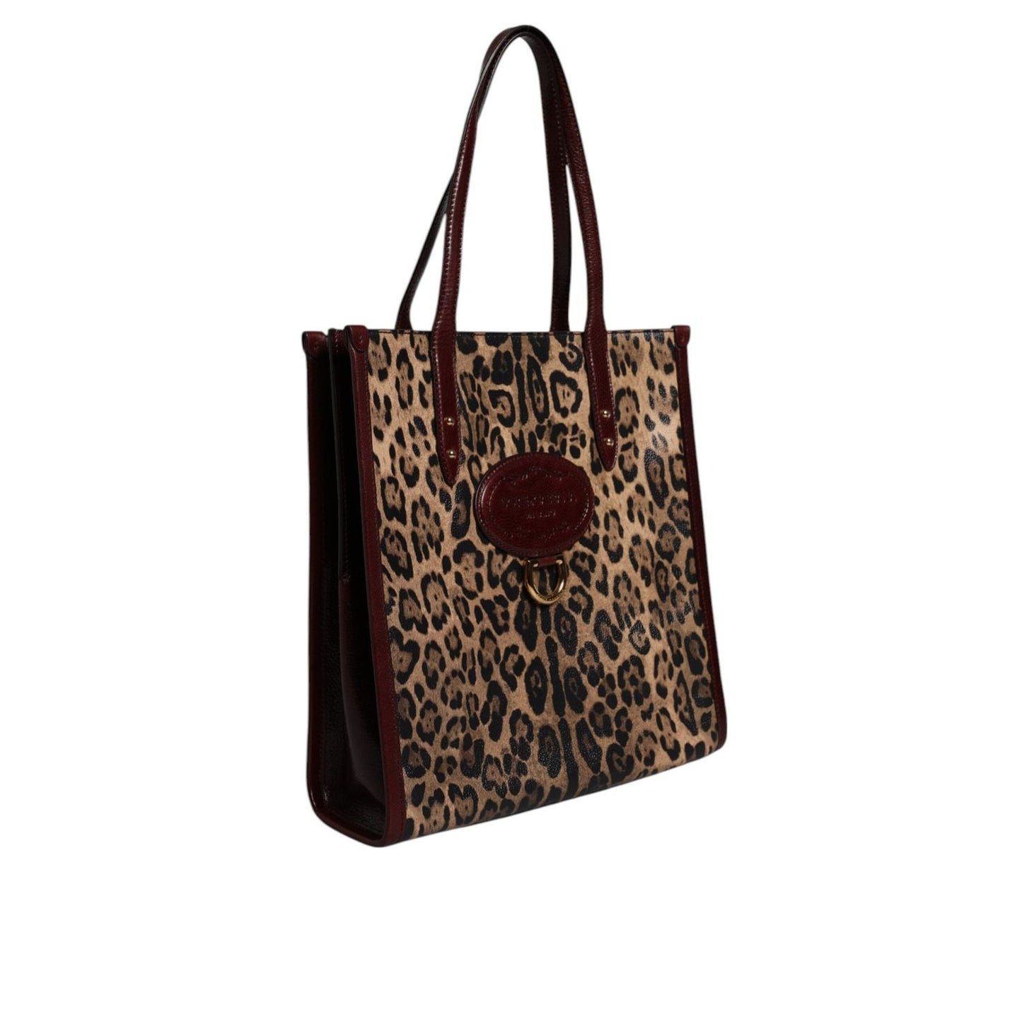 Dolce & Gabbana Brown Leopard Leather Shoulder Strap Tote Bag BAG4330