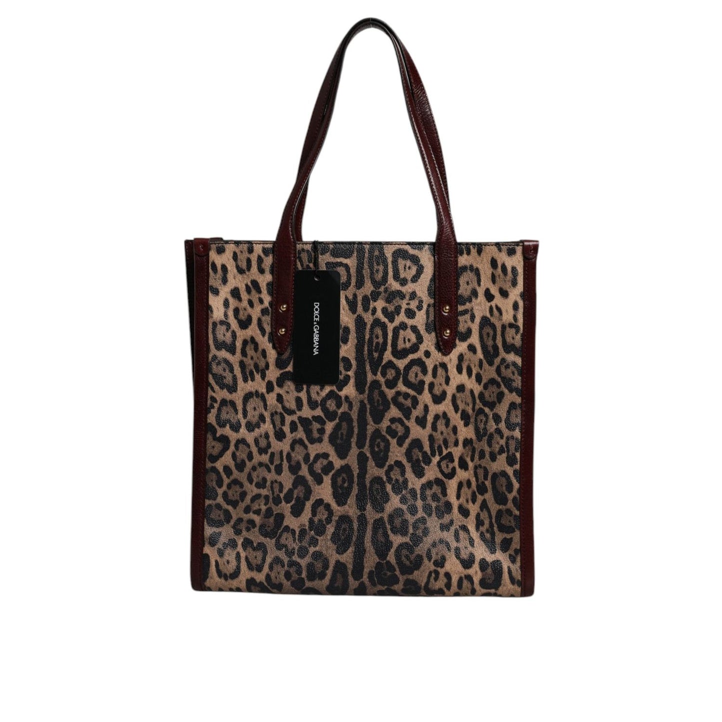 Dolce & Gabbana Brown Leopard Leather Shoulder Strap Tote Bag BAG4330