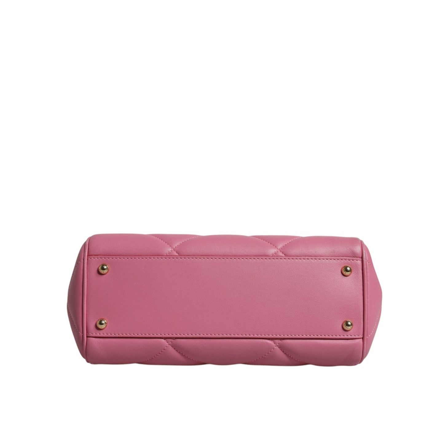 Dolce & Gabbana Pink Leather Sicily Logo Shoulder Satchel Bag BAG4360