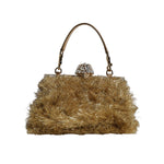 Dolce & Gabbana Gold Vanda Chain Strap Tinsel Crystal Evening Clutch Bag BAG4383