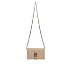Versace Beige Gold Chain Calf Leather Wallet Crossbody Bag BAG4393