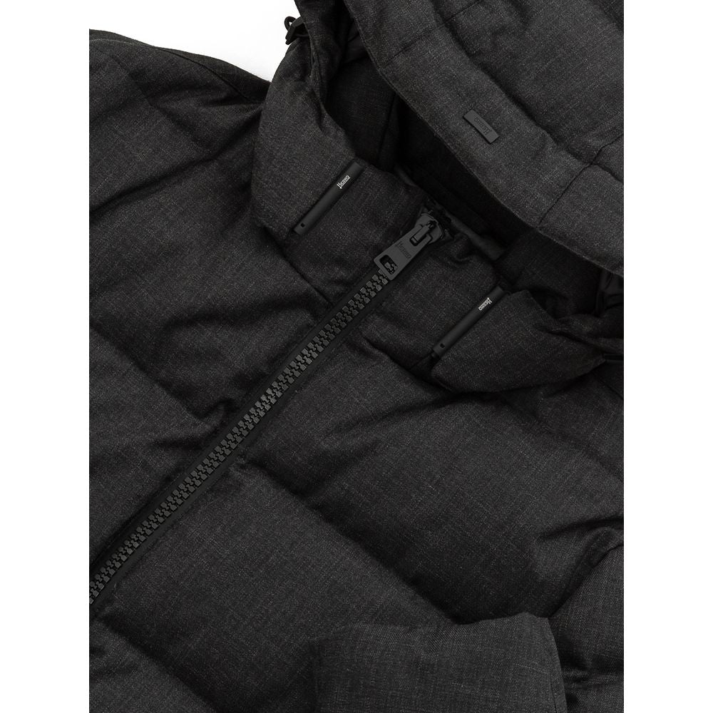 Herno Black Polyester Jackets & Coat HE-7595676-IT50 | L
