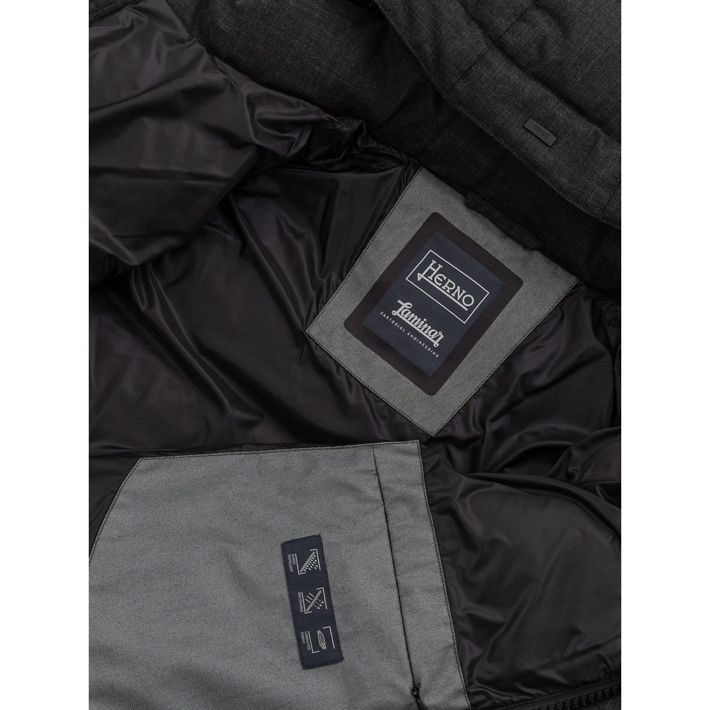 Herno Black Polyester Jackets & Coat HE-7595676-IT50 | L