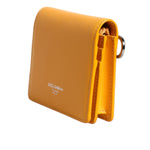Dolce & Gabbana Yellow Leather Bifold Card Holder Crossbody Bag BAG4557