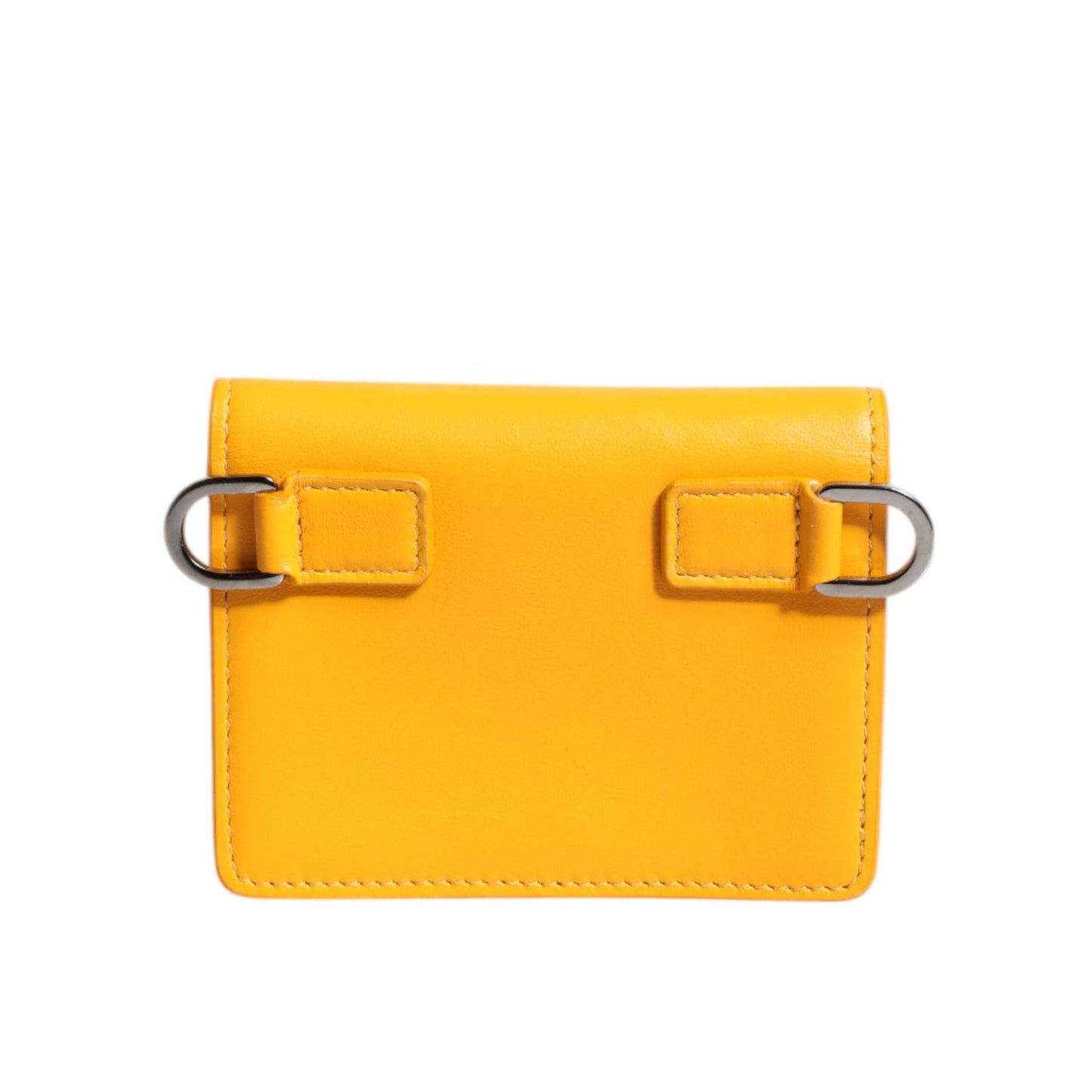 Dolce & Gabbana Yellow Leather Bifold Card Holder Crossbody Bag BAG4557