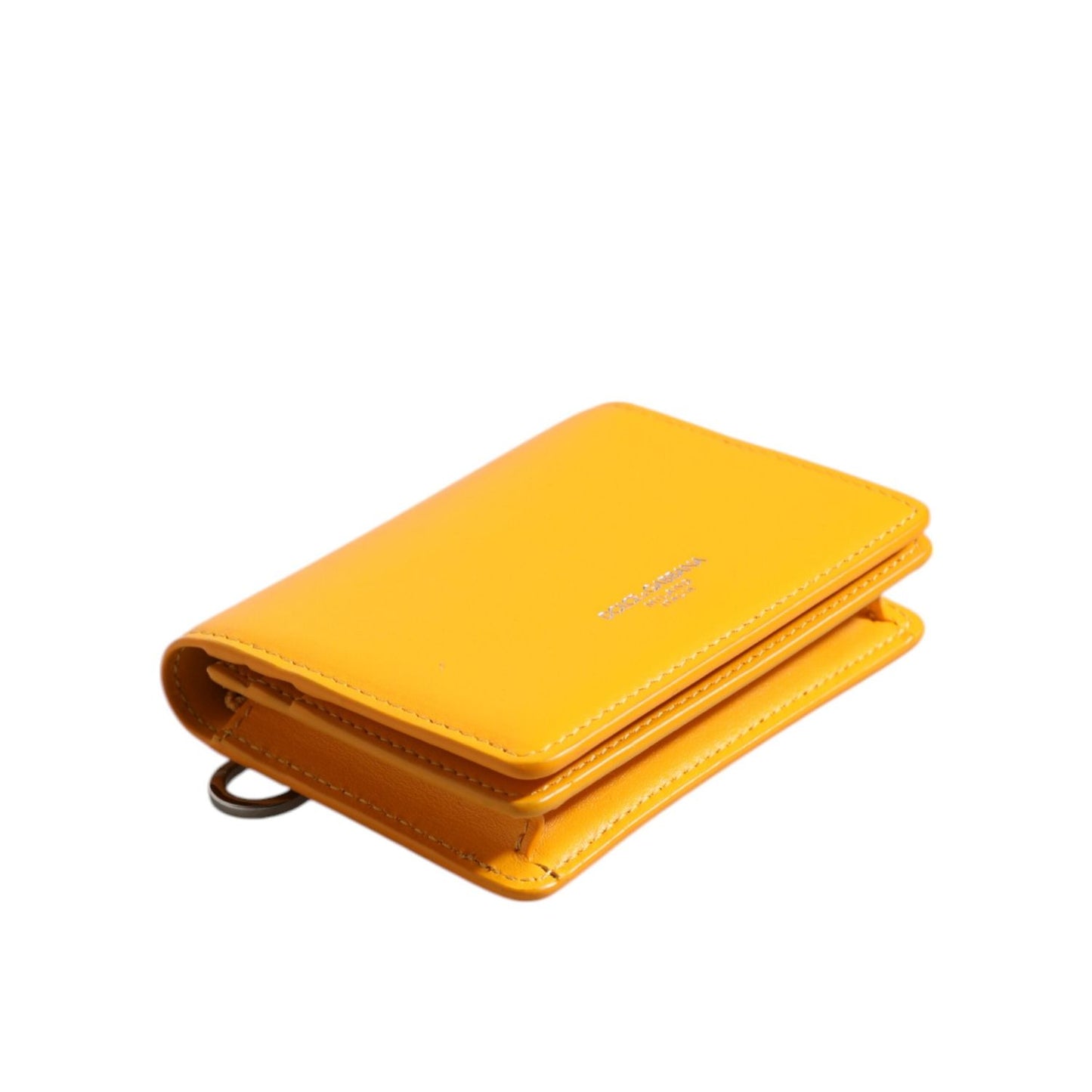 Dolce & Gabbana Yellow Leather Bifold Card Holder Crossbody Bag BAG4557
