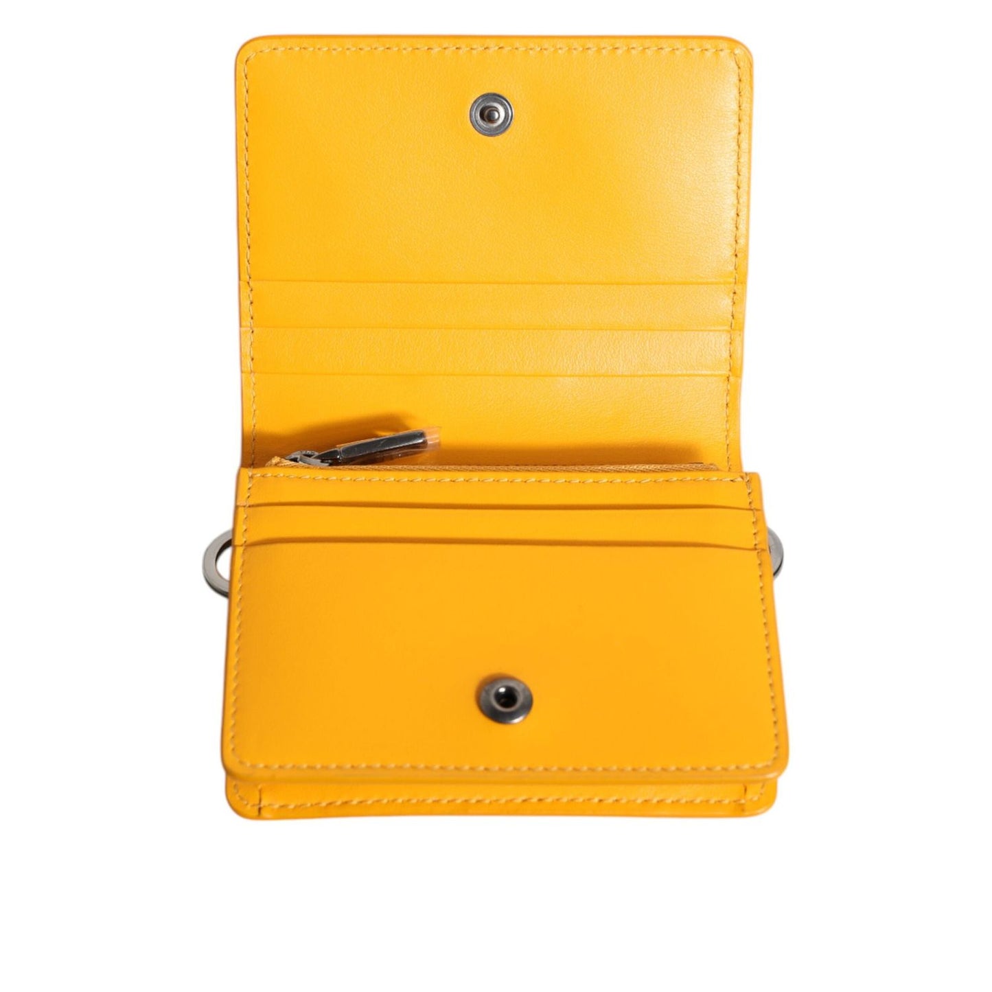 Dolce & Gabbana Yellow Leather Bifold Card Holder Crossbody Bag BAG4557