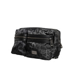 Dolce & Gabbana Black Gray Leopard DG Logo Belt Waist Fanny Pack Bag BAG4565