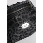 Dolce & Gabbana Black Gray Leopard DG Logo Belt Waist Fanny Pack Bag BAG4565