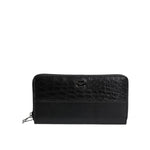 Dolce & Gabbana Black Leather Logo Plaque Zip Around Continental Wallet BAG4612