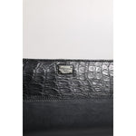 Dolce & Gabbana Black Leather Logo Plaque Zip Around Continental Wallet BAG4612