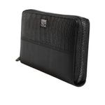 Dolce & Gabbana Black Leather Logo Plaque Zip Around Continental Wallet BAG4612