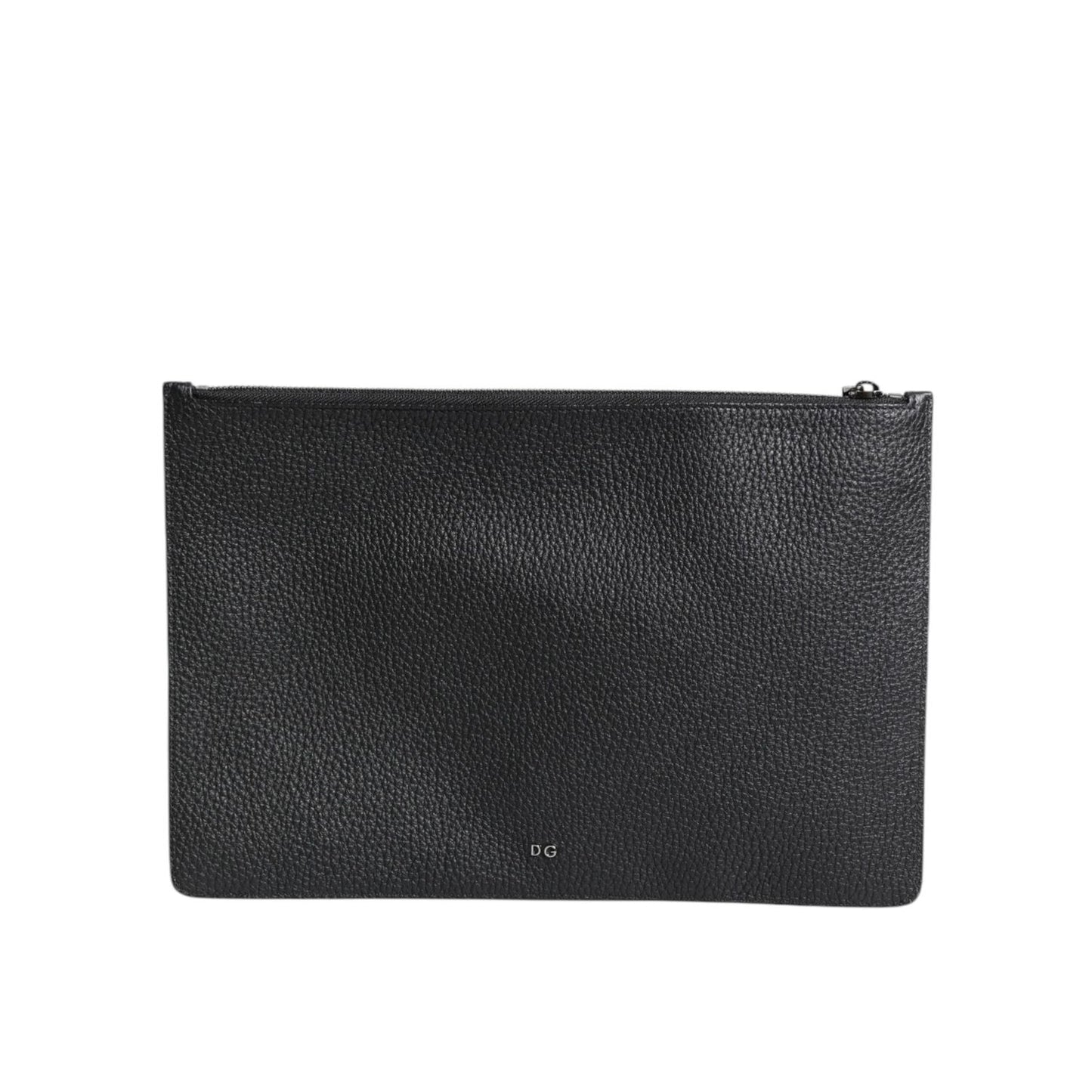 Dolce & Gabbana Black Calfskin Crown Embellished Clutch Pouch Bag BAG4616