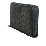 Dolce & Gabbana Green Ostrich Logo Plaque Zip Around Continental Wallet BAG4617