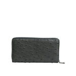 Dolce & Gabbana Green Ostrich Logo Plaque Zip Around Continental Wallet BAG4617