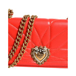 Dolce & Gabbana Red Leather Quilted Devotion Crossbody Phone Cover Bag BAG4528