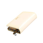 Dolce & Gabbana Ivory Calf Leather Compact Logo Plaque Card Holder Wallet BAG4554