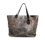 Dolce & Gabbana Brown Leopard BEATRICE Leather Logo Plaque Tote Bag BAG4569