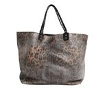 Dolce & Gabbana Brown Leopard BEATRICE Leather Logo Plaque Tote Bag BAG4569
