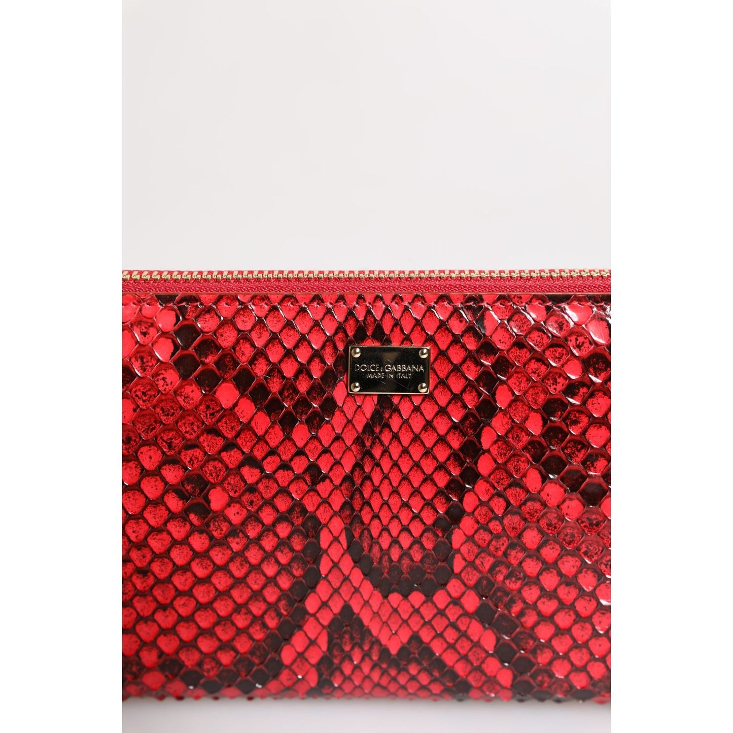 Dolce & Gabbana Red Exotic Leather Zip Around Continental Clutch Wallet BAG4576