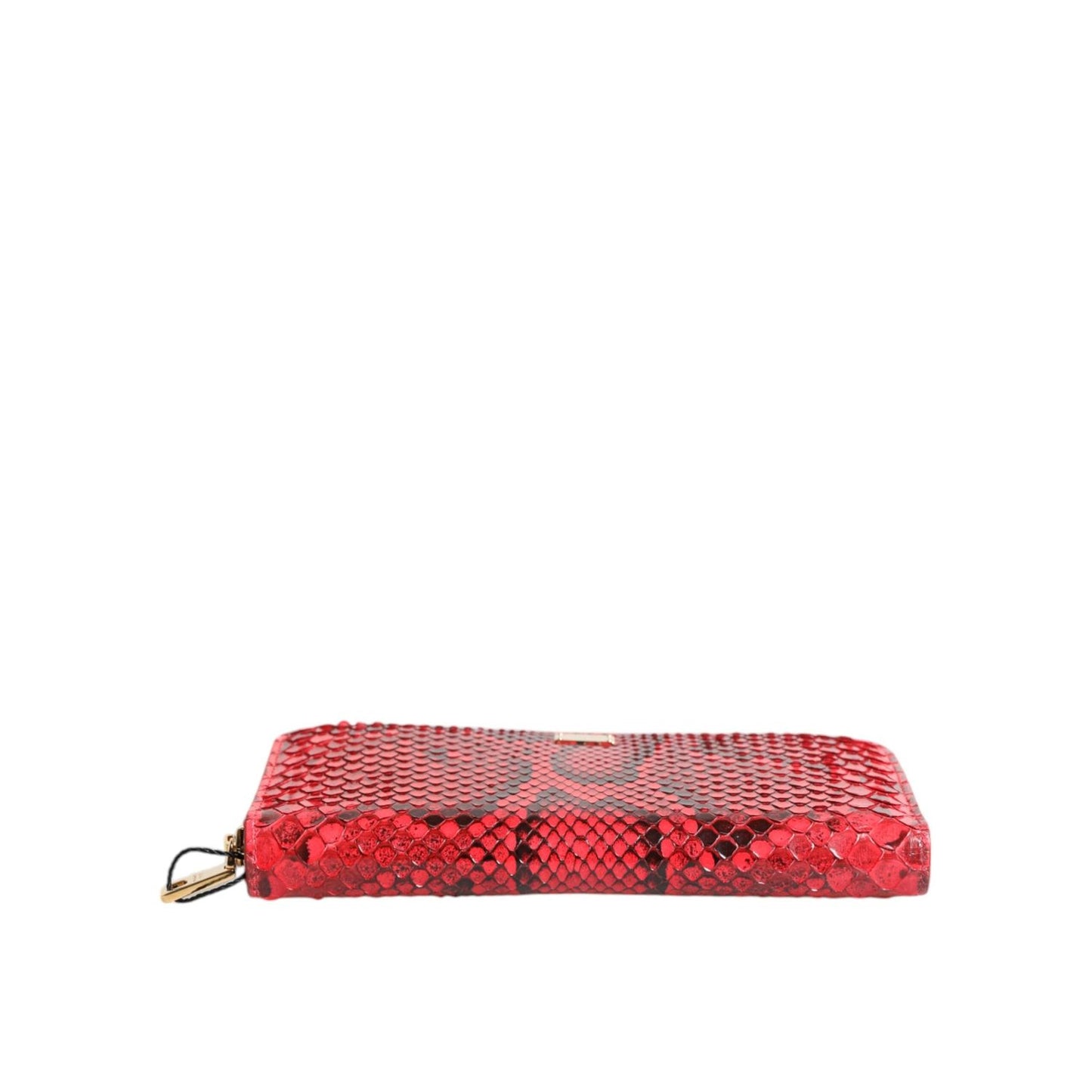 Dolce & Gabbana Red Exotic Leather Zip Around Continental Clutch Wallet BAG4576