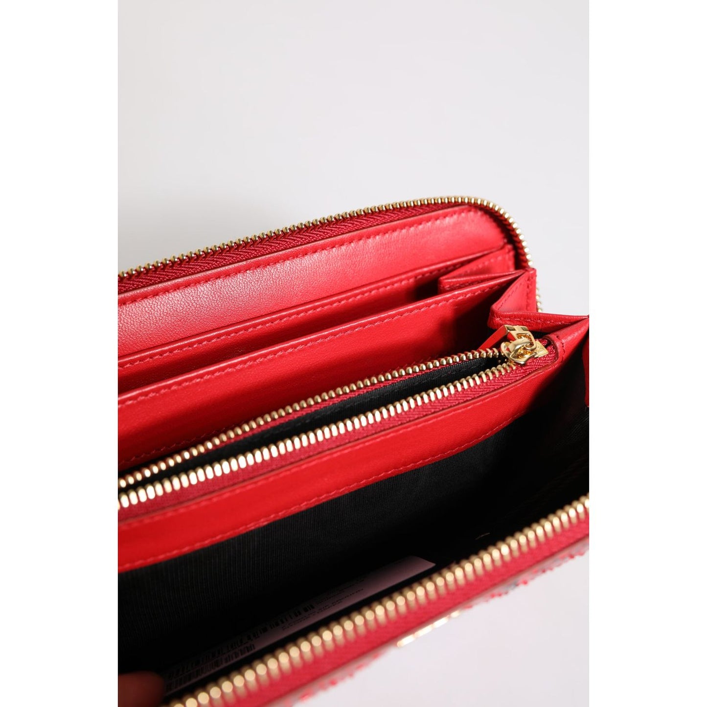 Dolce & Gabbana Red Exotic Leather Zip Around Continental Clutch Wallet BAG4576
