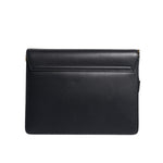 Dolce & Gabbana Black Leather Logo Gold Crossbody Purse Bag BAG4595