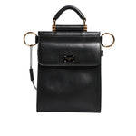 Dolce & Gabbana Black Calfskin Leather Logo Plaque Mini Bag BAG4596