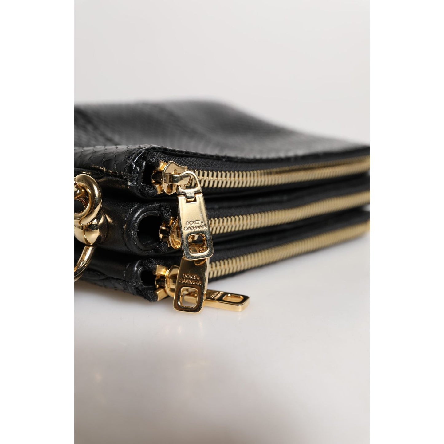Dolce & Gabbana Black Exotic Leather Shoulder Sling Clutch Bag BAG4600