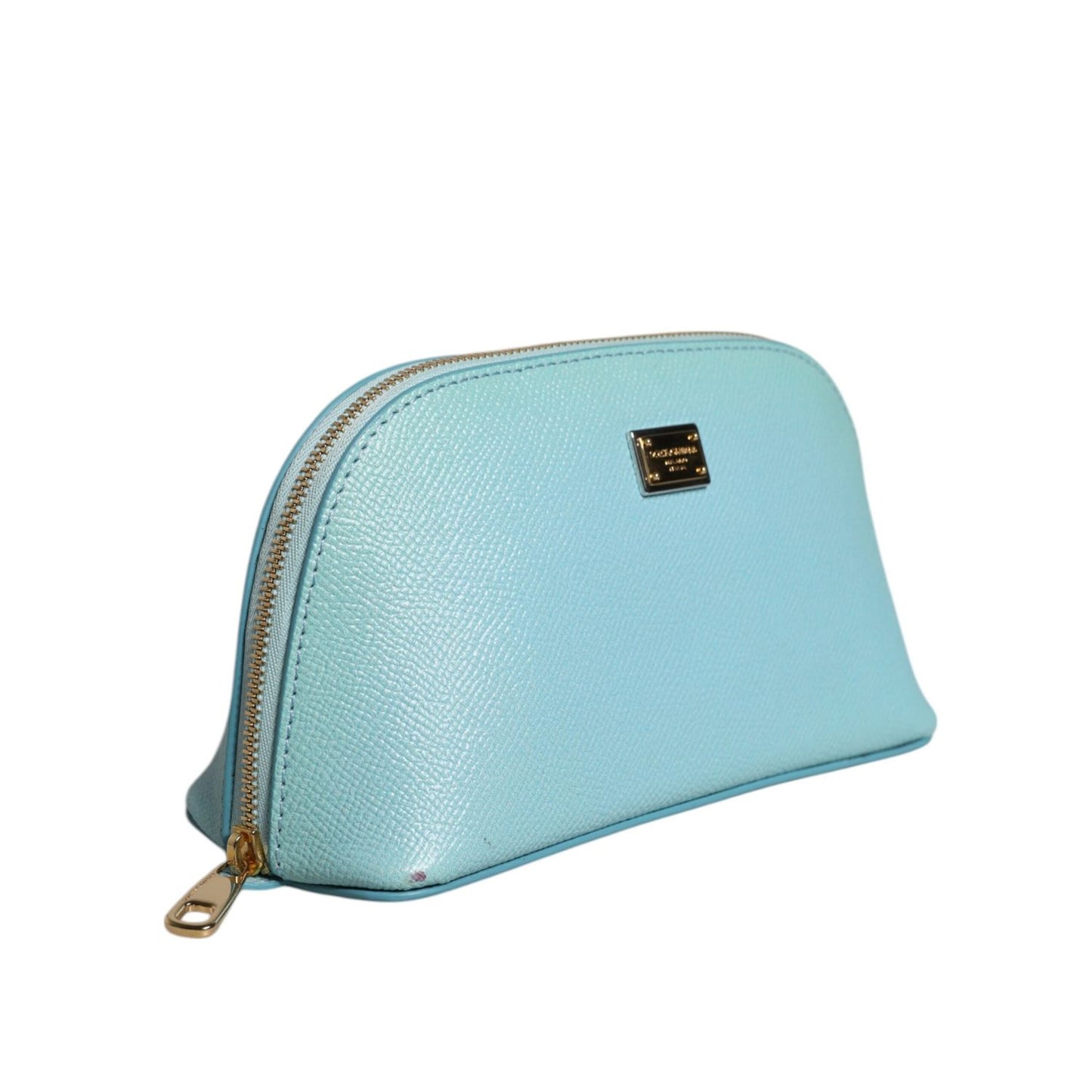 Dolce & Gabbana Light Blue Leather Handbag Clutch Mini Purse Pouch Bag BAG4605