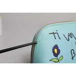 Dolce & Gabbana Light Blue Leather Handbag Clutch Mini Purse Pouch Bag BAG4605