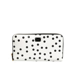 Dolce & Gabbana White Black Striped Leather Zip Around Continental Wallet BAG4609
