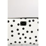 Dolce & Gabbana White Black Striped Leather Zip Around Continental Wallet BAG4609