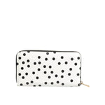 Dolce & Gabbana White Black Striped Leather Zip Around Continental Wallet BAG4609