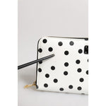 Dolce & Gabbana White Black Striped Leather Zip Around Continental Wallet BAG4609
