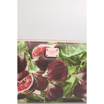 Dolce & Gabbana Multicolor Fig Fruit Dauphine Leather Zip Around Continental Wallet BAG4610