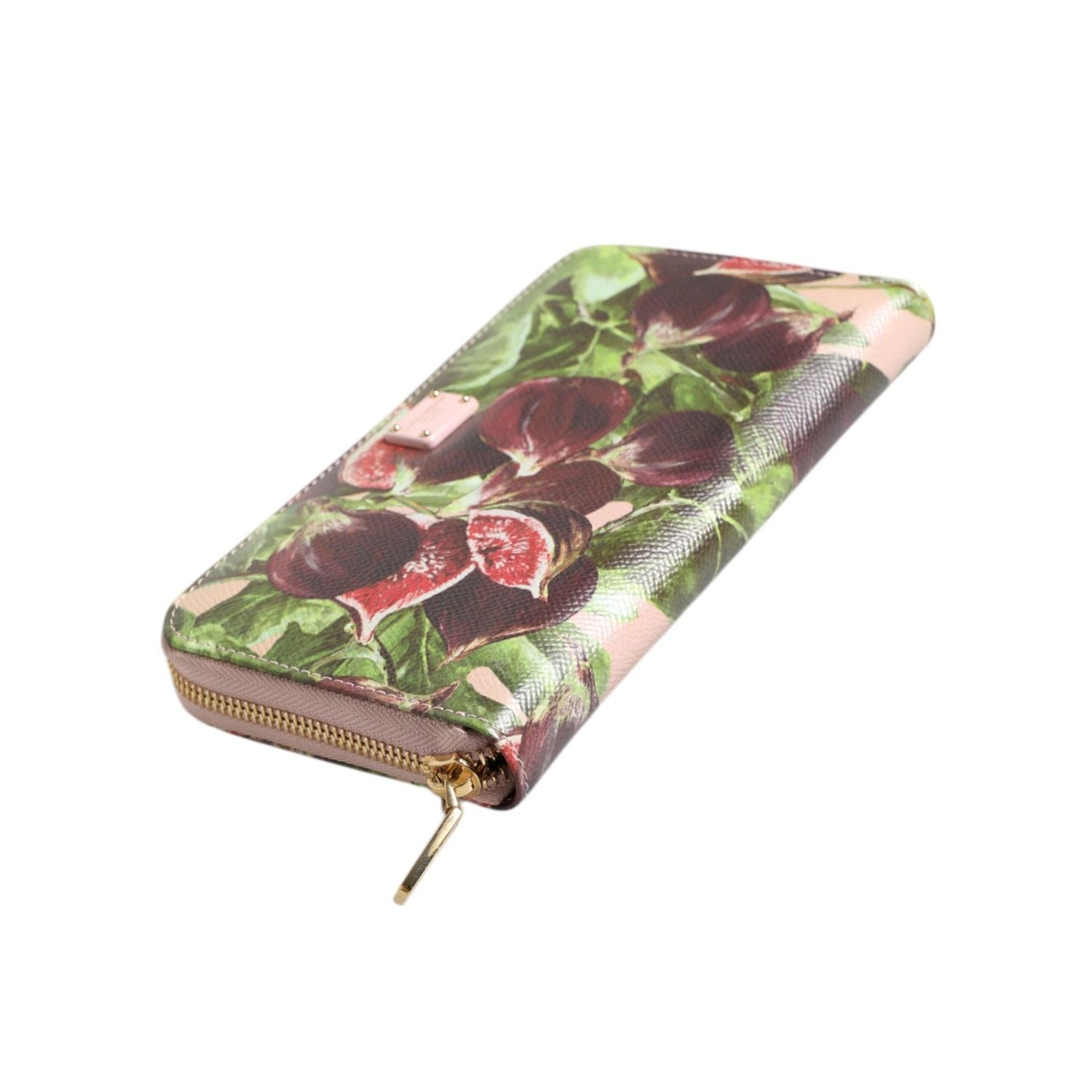 Dolce & Gabbana Multicolor Fig Fruit Dauphine Leather Zip Around Continental Wallet BAG4610