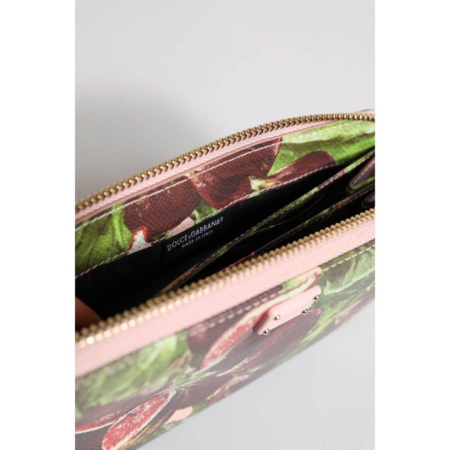 Dolce & Gabbana Multicolor Fig Fruit Dauphine Leather Zip Around Continental Wallet BAG4610