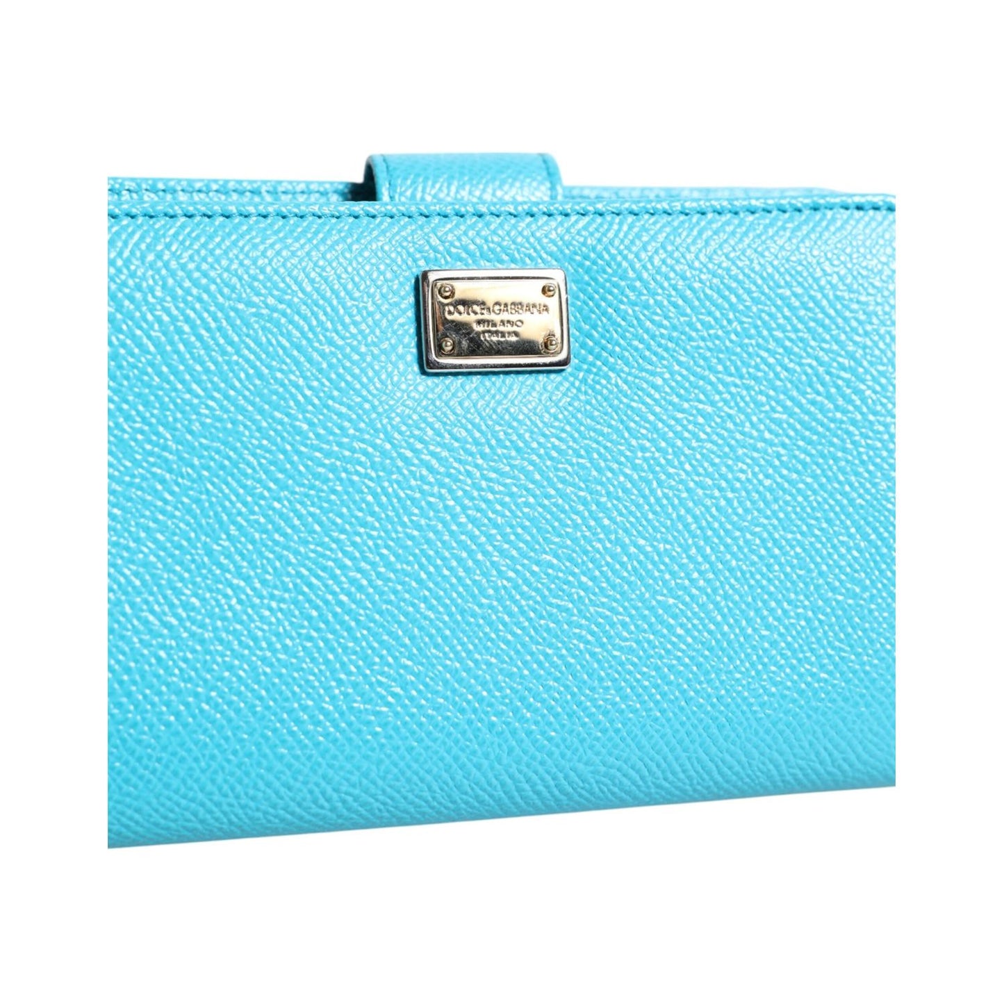 Dolce & Gabbana Light Blue Leather Bifold Continental Clutch Wallet BAG4613